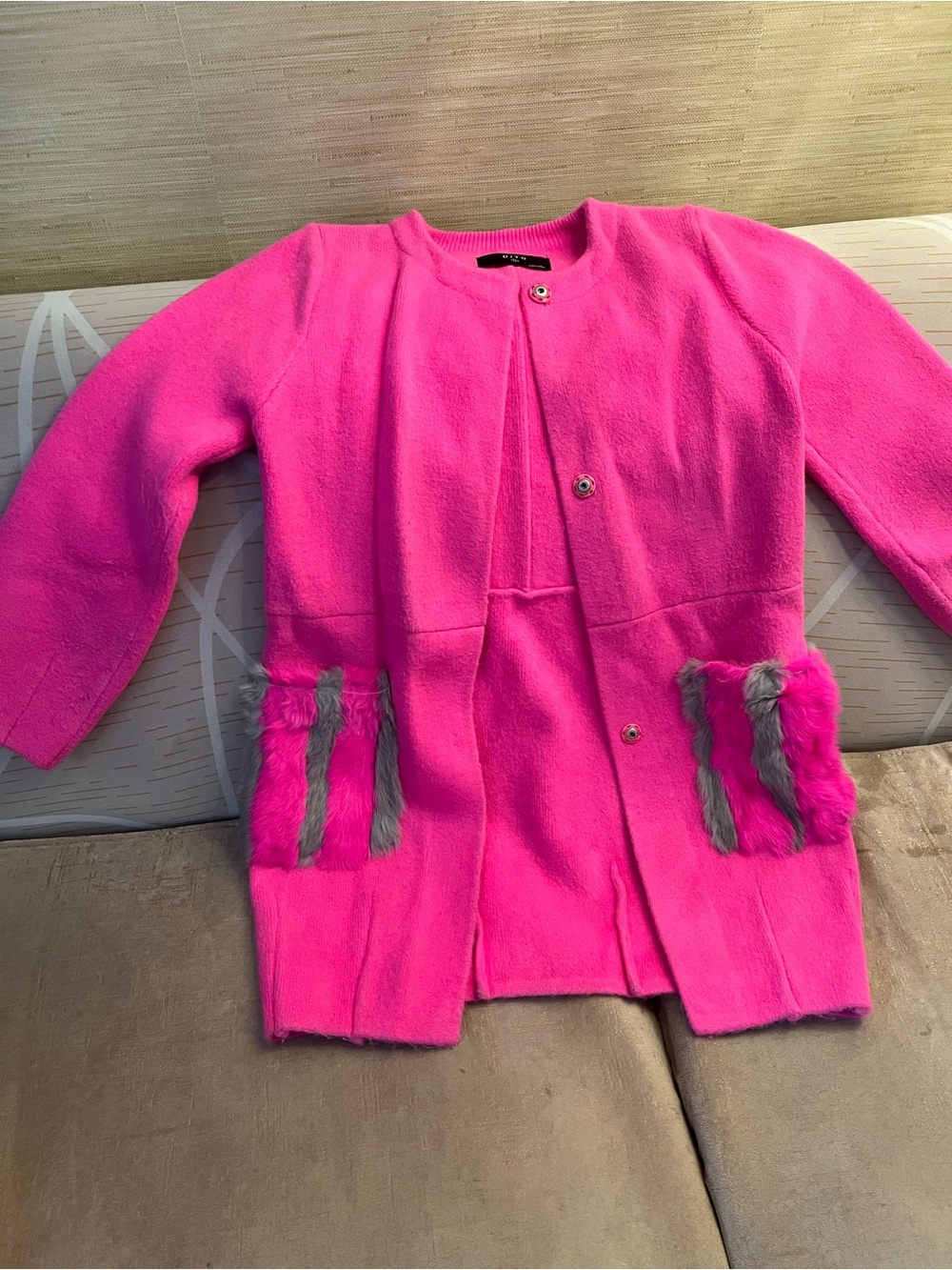 Hot Pink Women's Pea Coat - Bright Open-Front Jacket
